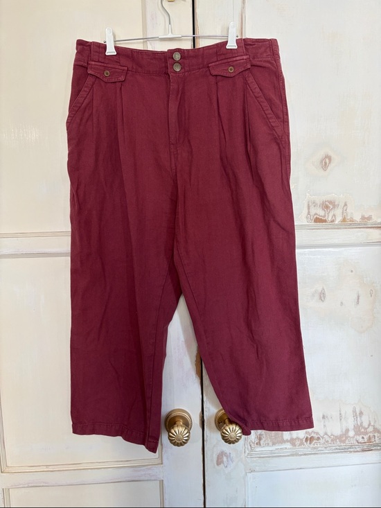Pilcro Pants - Pilcro Cropped Ankle Pants in Burgundy